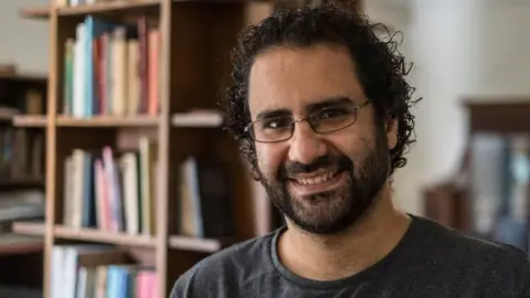 AFP The family of Alaa Abdel Fattah, pictured here in 2019, said he become a British citizen in December 2021