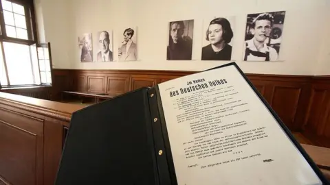 Getty Images A copy of the sentences against the members of the White Rose shown in front of their photos