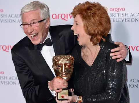 Getty Images Cilla Black gets presented with the Special Award by Paul O'Grady, at the Arqiva British Academy Television Awards held at the Theatre Royal on May 18, 2014 in London, England