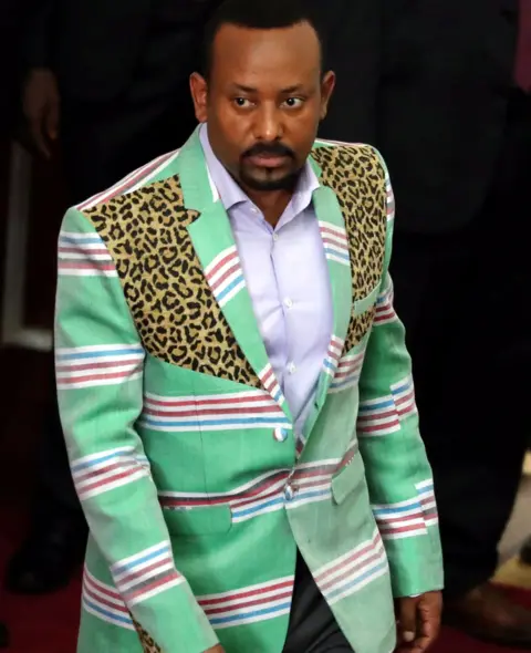 Reuters Prime Minister Abiy Ahmed in a stripped suit at parliament in Addis Ababa, Ethiopia - Thursday 25 October 2018