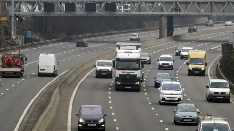 PA Media Image of a smart motorway carriageway