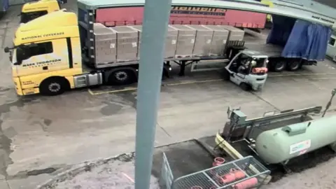 CCTV of HGV in drinks firm depot