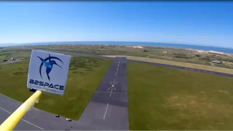 B2space The view from the balloon taking off from Llanbedr airfield