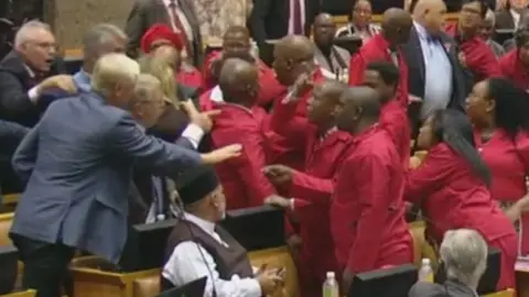 SA parliament Brawl in South African parliament (6 November 2018)