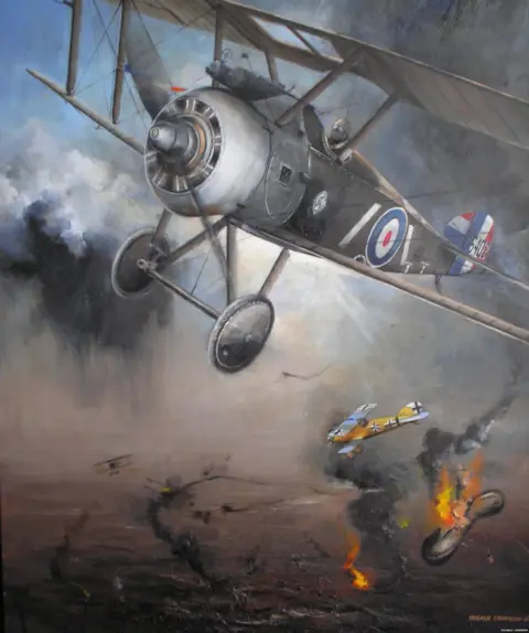 Dugald Cameron 43 Sqn fighting in 1918 - painting