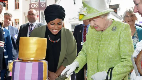 Getty Images Nadiya Hussain with the Queen