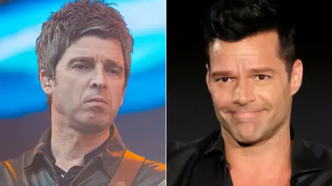 Getty Images Noel Gallagher and Ricky martin