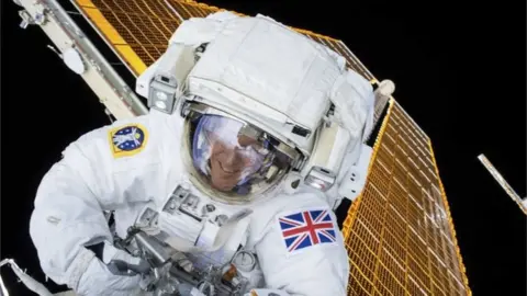 NASA Major Tim Peake during his spacewalk