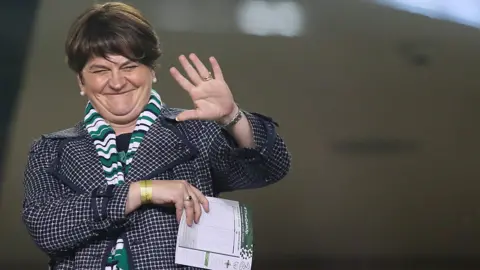 AFP DUP leader Arlene Foster at the recent Ireland-Northern Ireland football friendly