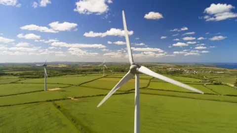 Getty Images Wind turbines in Cornwall