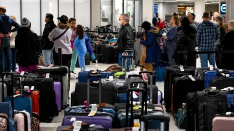 Getty Images Southwest passengers are stranded after flight cancellations