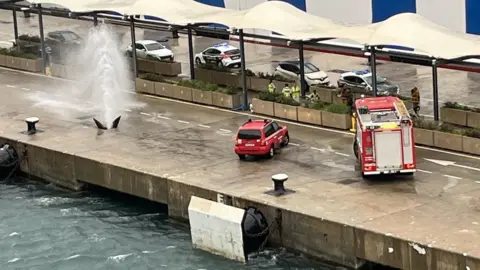 Gavin McCoy Water gushing where the connection hose had broken