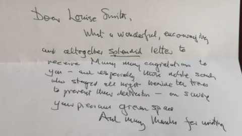 Louise Smith Letter from Sir David Attenborough