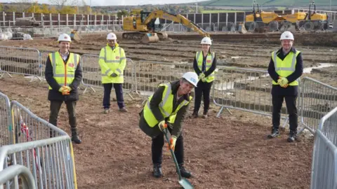Oxford University Hospitals NHS Foundation Trust Health officials at the construction site