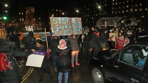 PA Media Campaigners outside Downing Street, London, protest against government plans to deport 50 people to Jamaica