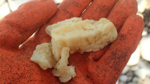 Humber Coastguard wax found on the beach near Bridlington