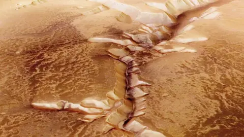 ESA VIA GETTY Handout image from European Space Agency (ESA) shows a water region in Mars, pictured in 2005