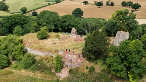 Garry Crook Chapel dig site from the air