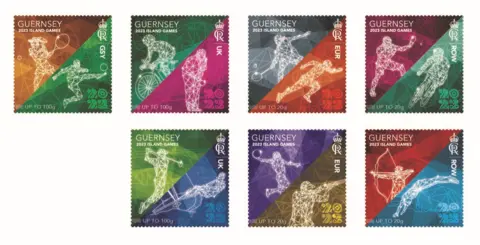 Guernsey Post Guernsey Post seven stamps depicting different sports of Island Games