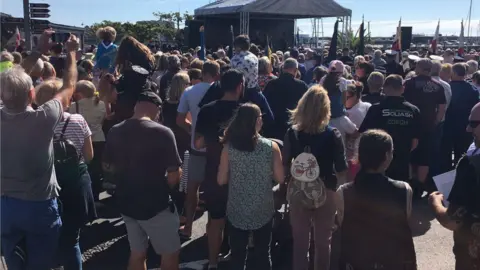 BBC A photo of the crowds