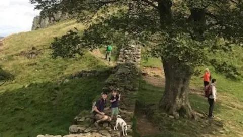 Katharine Barton Katharine Barton and family at Sycamore Gap