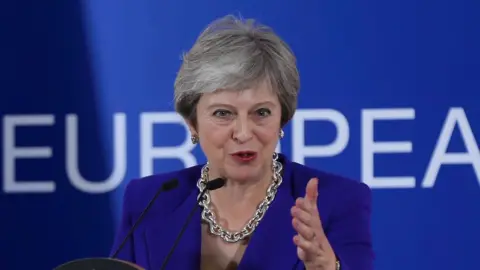 Getty Images Theresa May at the EU summit in October