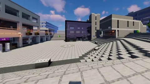 Minecraft The re-created square at the University of East Anglia