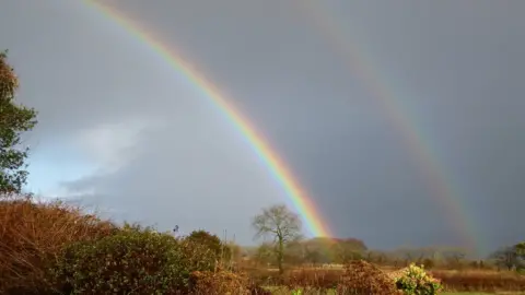 Helen Hedges Double rainbow in Carmel, Carmarthenshire