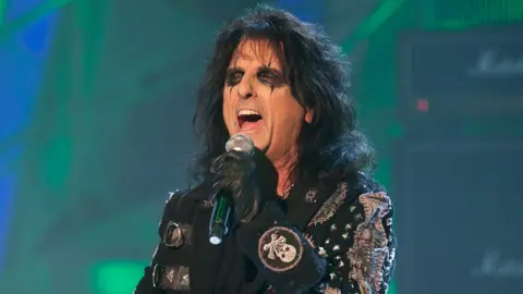 BBC US rock musician Alice Cooper performing on the BBC's Strictly Come Dancing TV show