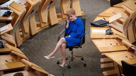Getty Images Nicola Sturgeon in parliament in November 2020