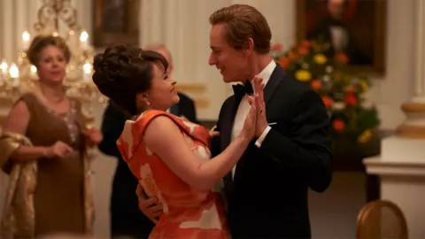 Des Willie/Netflix Helena Bonham Carter and Ben Daniels in The Crown