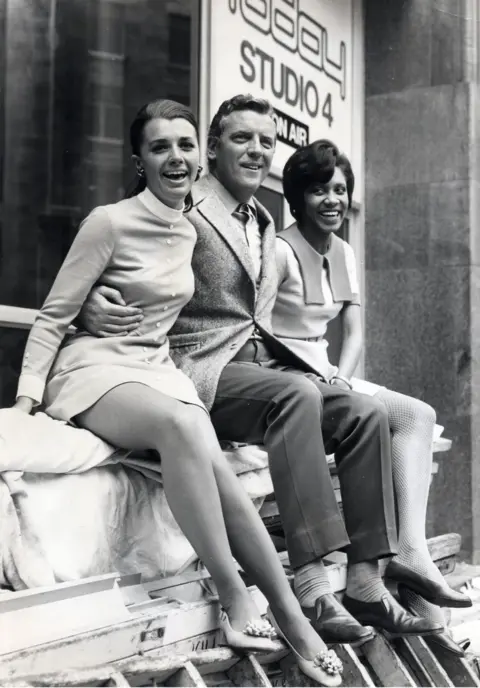 Shutterstock Barbara Blake Hannah (right) with Eamonn Andrews and fellow reporter Jane Probyn