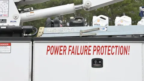 Getty Images a truck at the scene of an attack on the power grid in Moore County, North Carolina