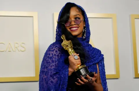 Getty Images H.E.R. at the Oscars