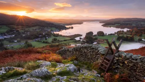 Getty Images Picture of sunrise over Windermere