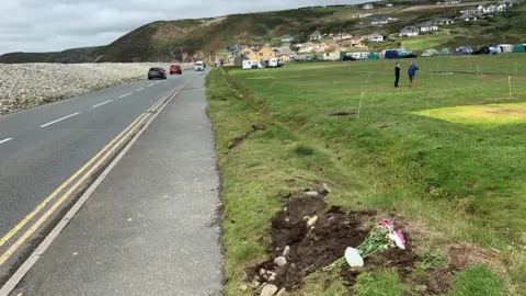 Scene of the crash at Newgale Campsite