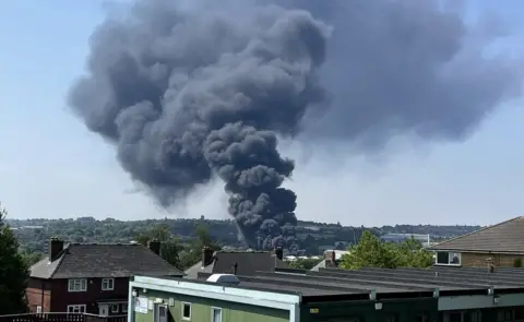 Stephen McBarron Plumes of smoke in Leeds