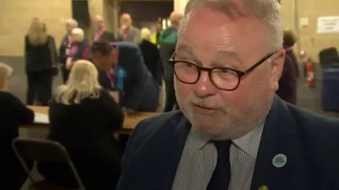 Cllr Wayne Fitzgerald at Peterborough election count