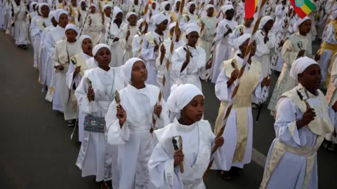 Reuters A church choir performs during the Meskel Festival to commemorate the discovery of the true cross on which Jesus Christ was crucified on at the Meskel Square in Addis Ababa, Ethiopia