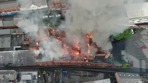 LFRS ariel view of the fire