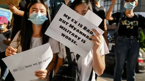 Getty Images "My ex is bad but Myanmar military is worse"