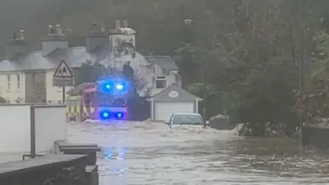 IOM POLICE Flooding in Laxey