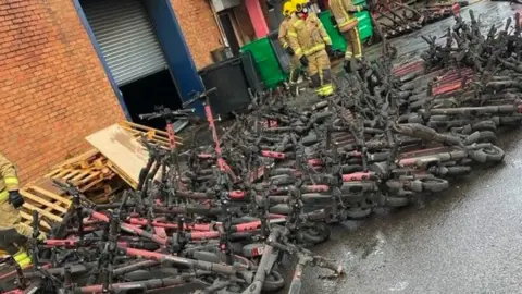 Avon Fire & Rescue Service Burned scooters