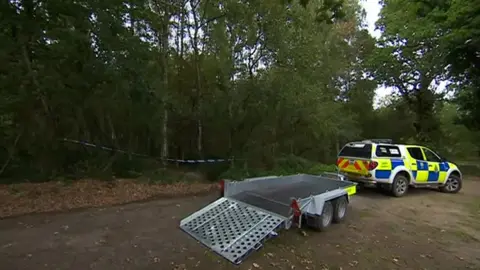 BBC Police vehicle at Roughton Moor Woods