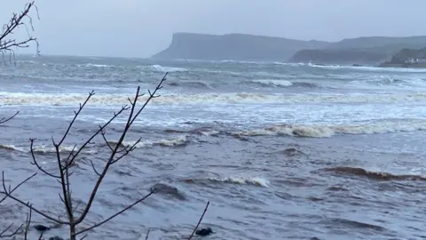 choppy seas at Ballycastle