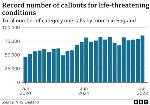 chart of number of ambulance call outs