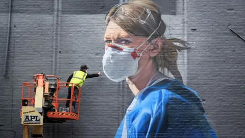 PA Media Nurse mural - Manchester