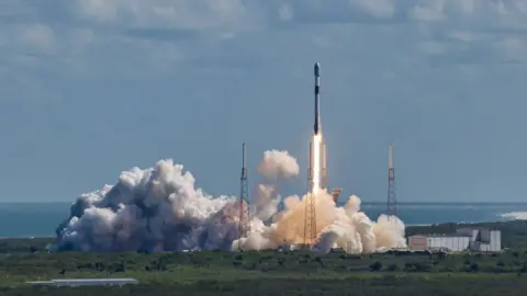 SPACEX Rocket in flight