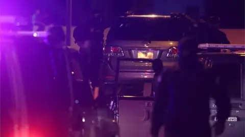 EPA View of the vehicle carrying vice president of the Venezuelan National Assembly Edgar Zambrano, as the Bolivarian National Intelligence Service (SEBIN) carries out an operation to arrest him, next to the headquarters of the political party Accion Democratica, in Caracas, Venezuela, 08 May 2019.