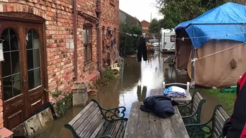 A flooded home in Snaith